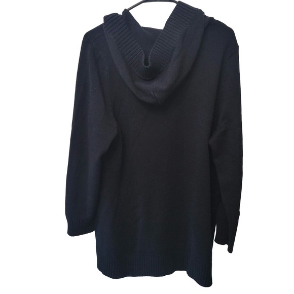 Lane Bryant Black Hooded Kit Button Sweater size 18/20 - Picture 3 of 10